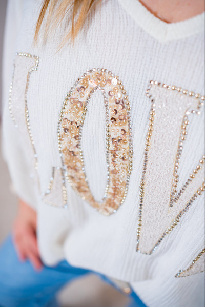 Oversize Shirt "LOVE", creme