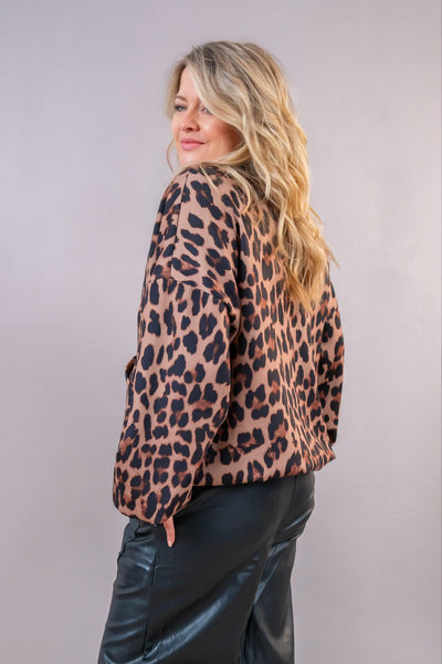 Oversize Blouson Allover Leo, camel/leo