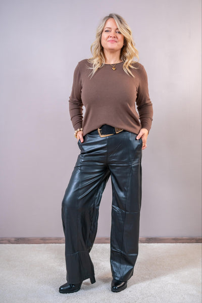 Feinstrickpullover, schokobraun