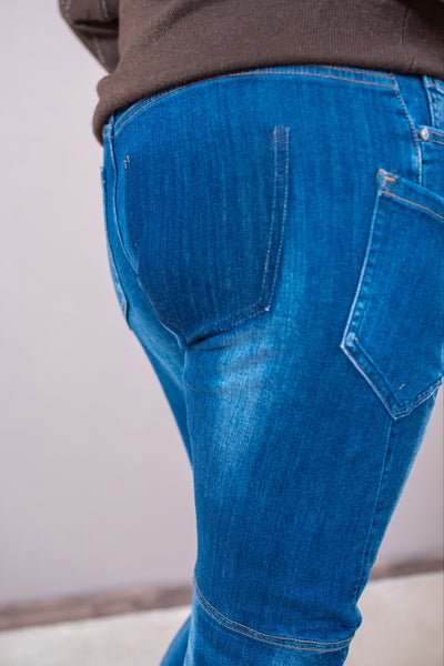 Jeans Destroyed Look, dunkelblau