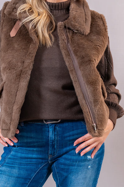 Teddyweste "Cozy Buckle", schokobraun