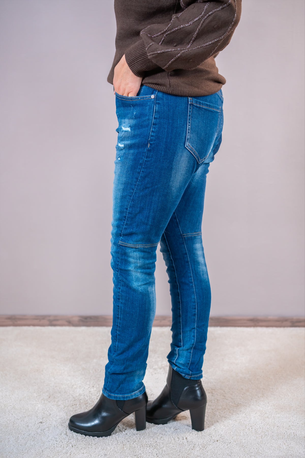 Jeans Destroyed Look, dunkelblau