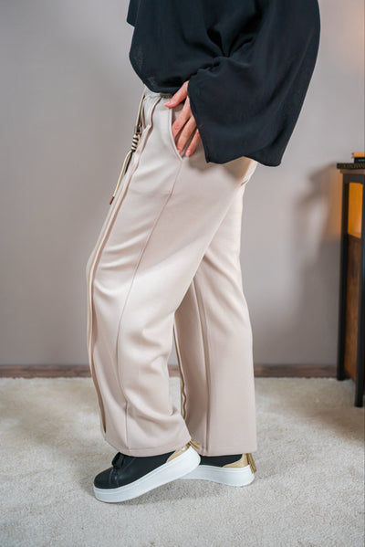 Fließende Palazzo-Hose, beige