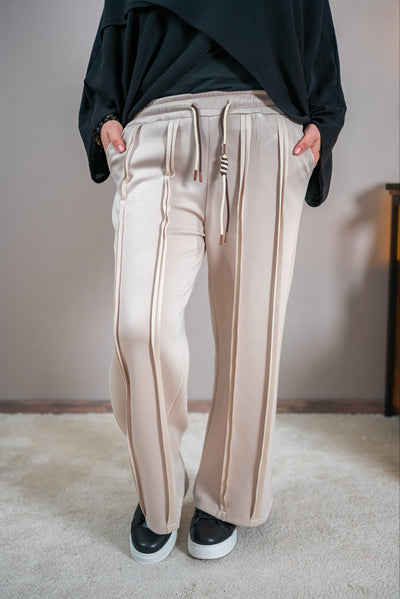 Fließende Palazzo-Hose, beige