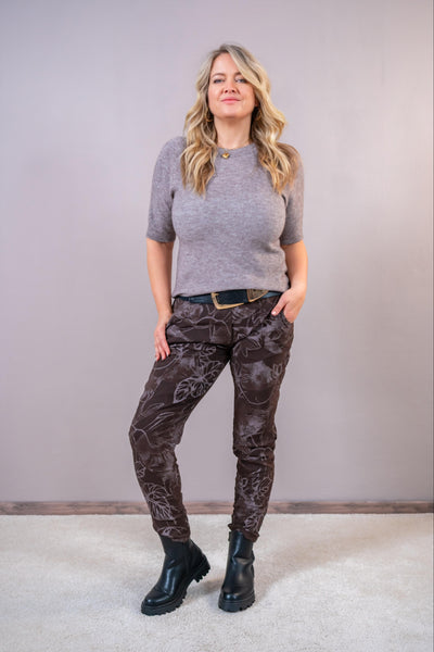 Kurzarm Pullover, taupe