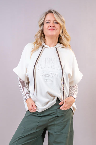Kurzarm Sweatshirt "Brooklyn", creme