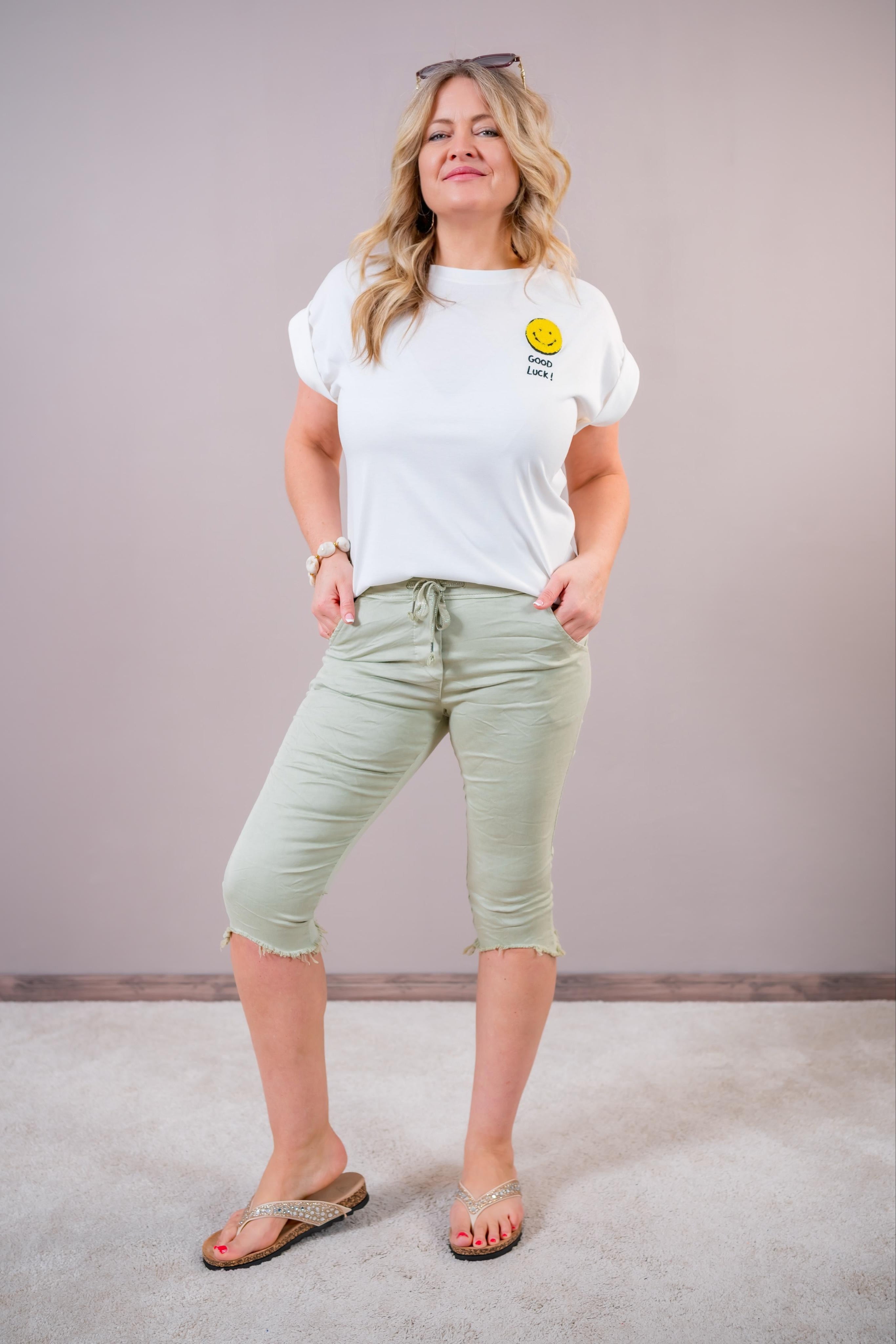 T-Shirt 'Good Luck', weiß