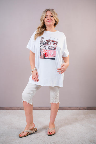 Capri-Stretchhose, beige