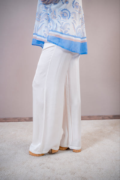 Sommerliche Hose mit Ziernaht, ecru