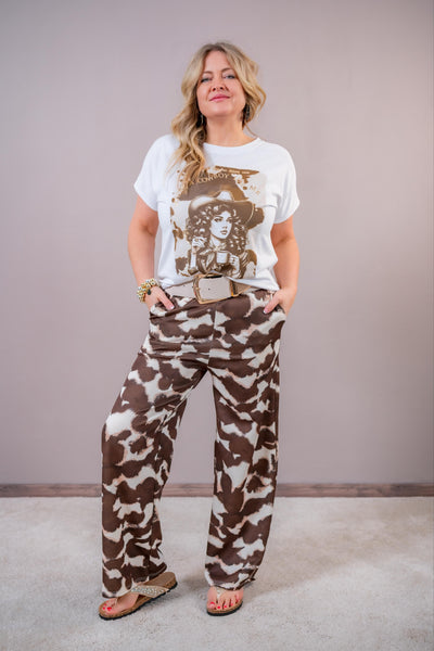 Weite Hose mit Muster