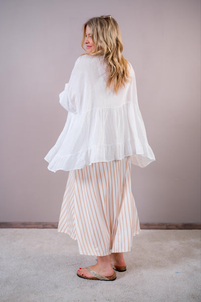 Leichte Oversize Bluse, weiß