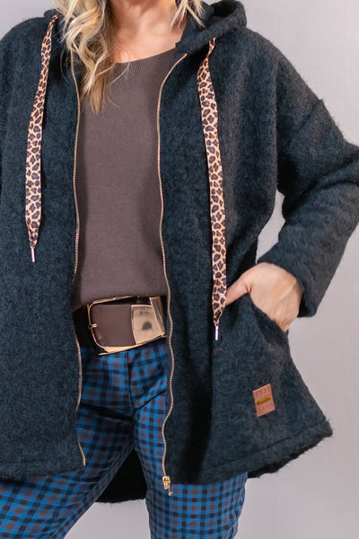 Longjacke Leo Love, schwarz