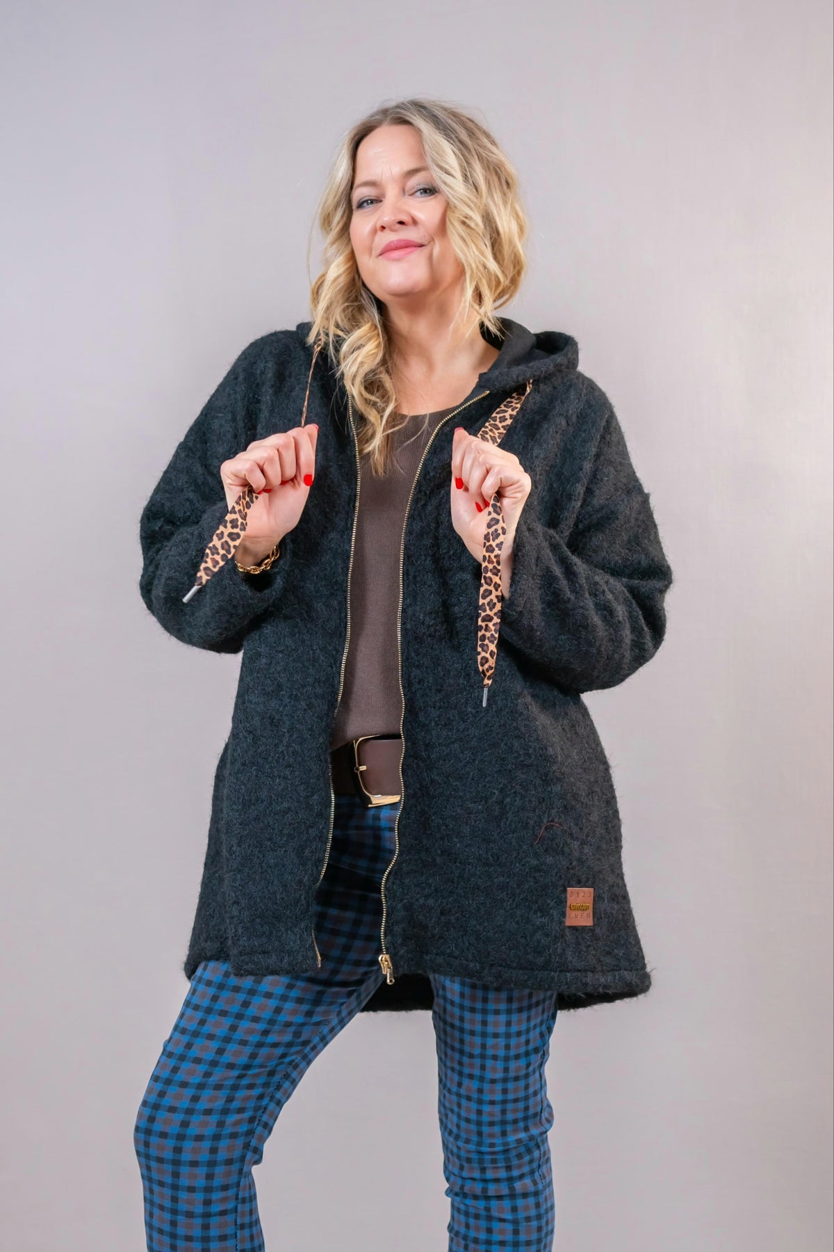 Longjacke Leo Love, schwarz