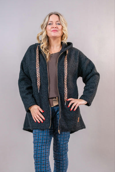 Longjacke Leo Love, schwarz