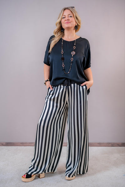 Leichtes Oversize Blusen-Shirt, schwarz