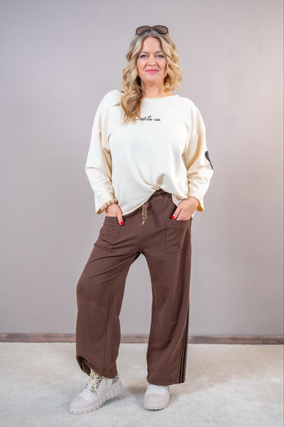 Sweatshirt "C´est la vie", creme