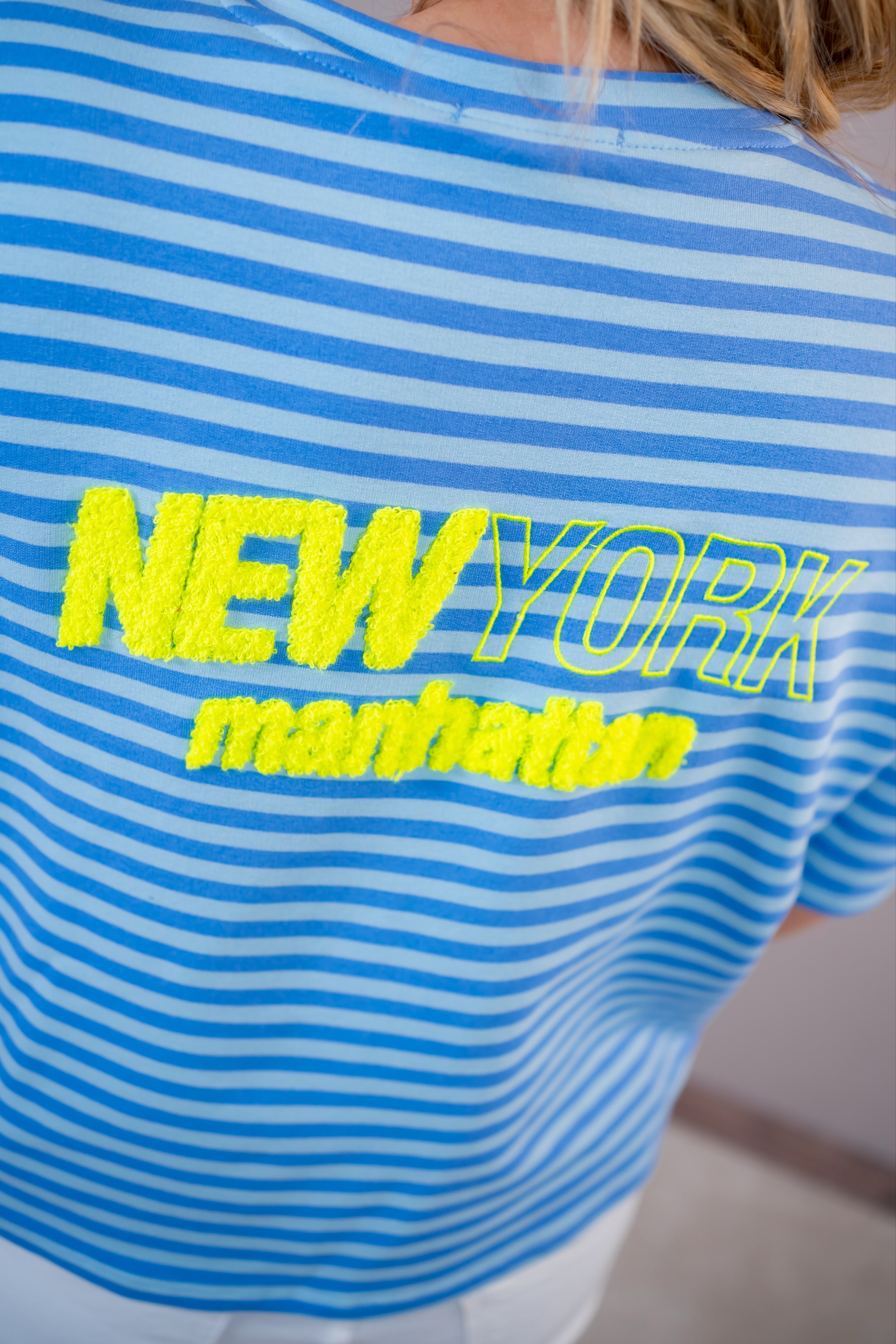 Gestreiftes Shirt "NEW YORK", blau/türkis