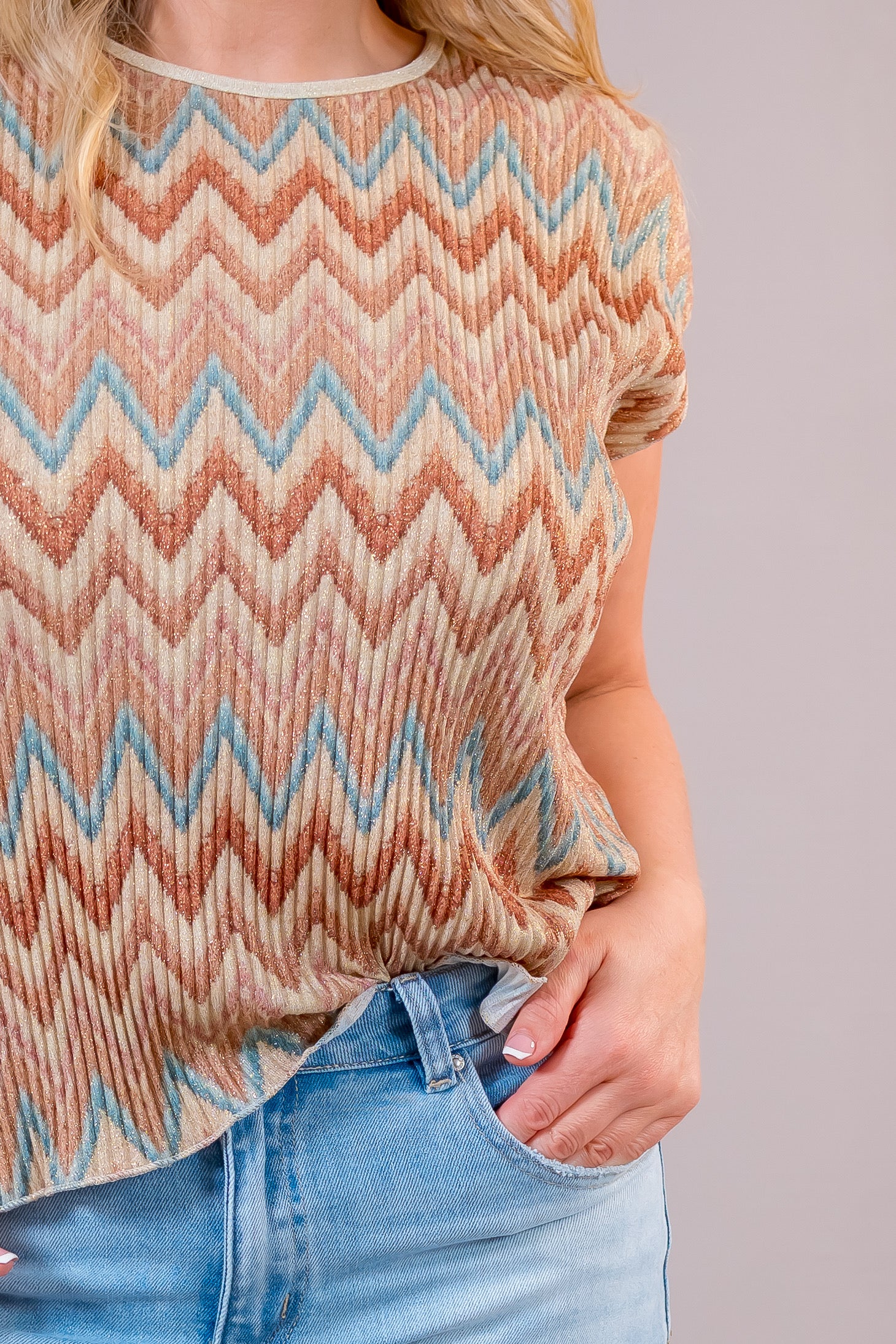 Ärmelloses Shirt mit glitzerndem Design, mehrfarbig