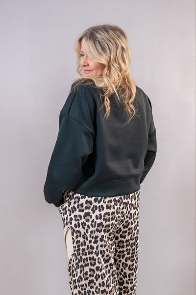 Boxy Oversize Sweatshirt, schwarz