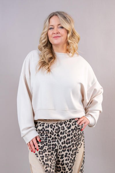 Boxy Oversize Sweatshirt, beige
