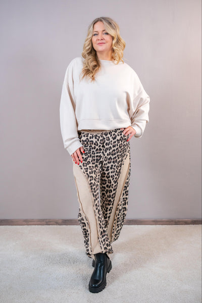 Boxy Oversize Sweatshirt, beige