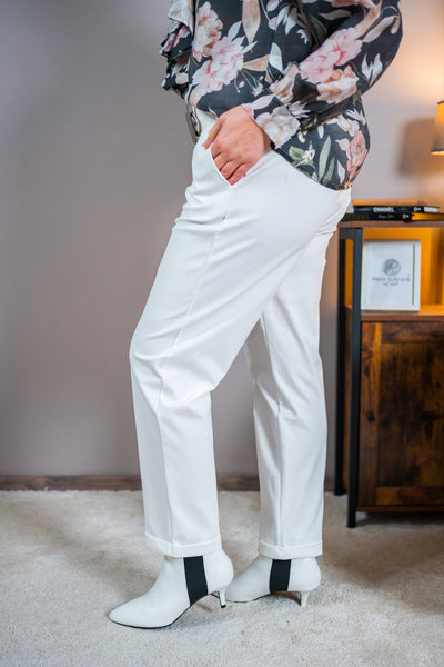 Stoffhose in Weiß