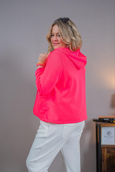 Stylischer Blazer mit Kapuze, neonpink