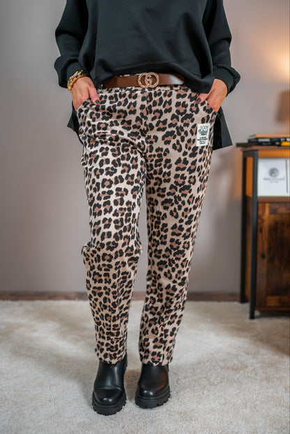 Leopardenprint-Hose mit Stretch