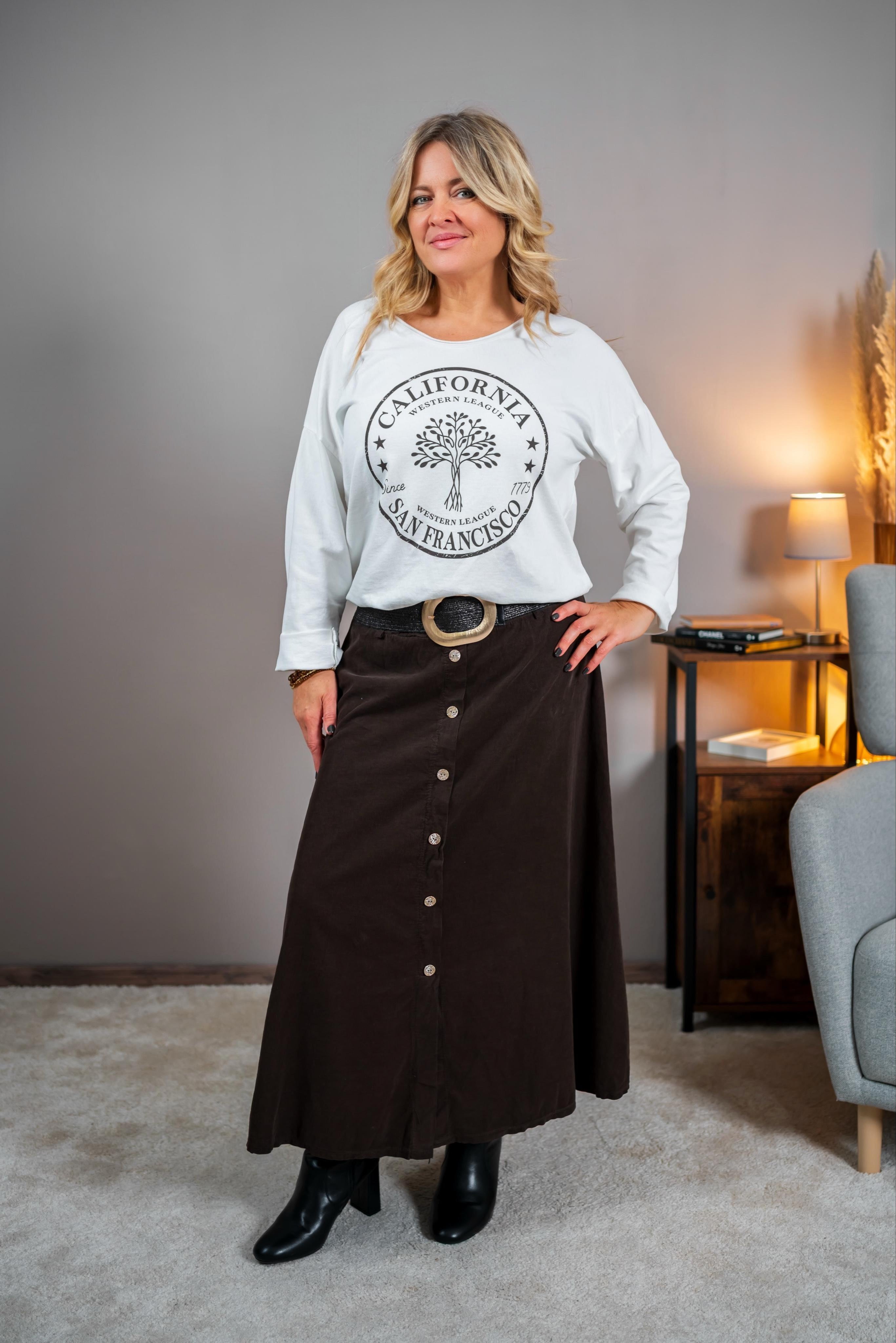 Leichtes Sweatshirt im College-Style mit Print