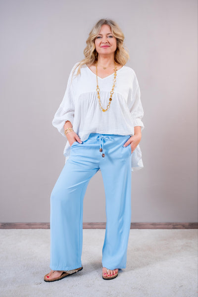 Leichte Stoffhose, hellblau