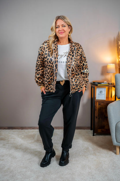 Leichte Steppjacke im Leo-Print