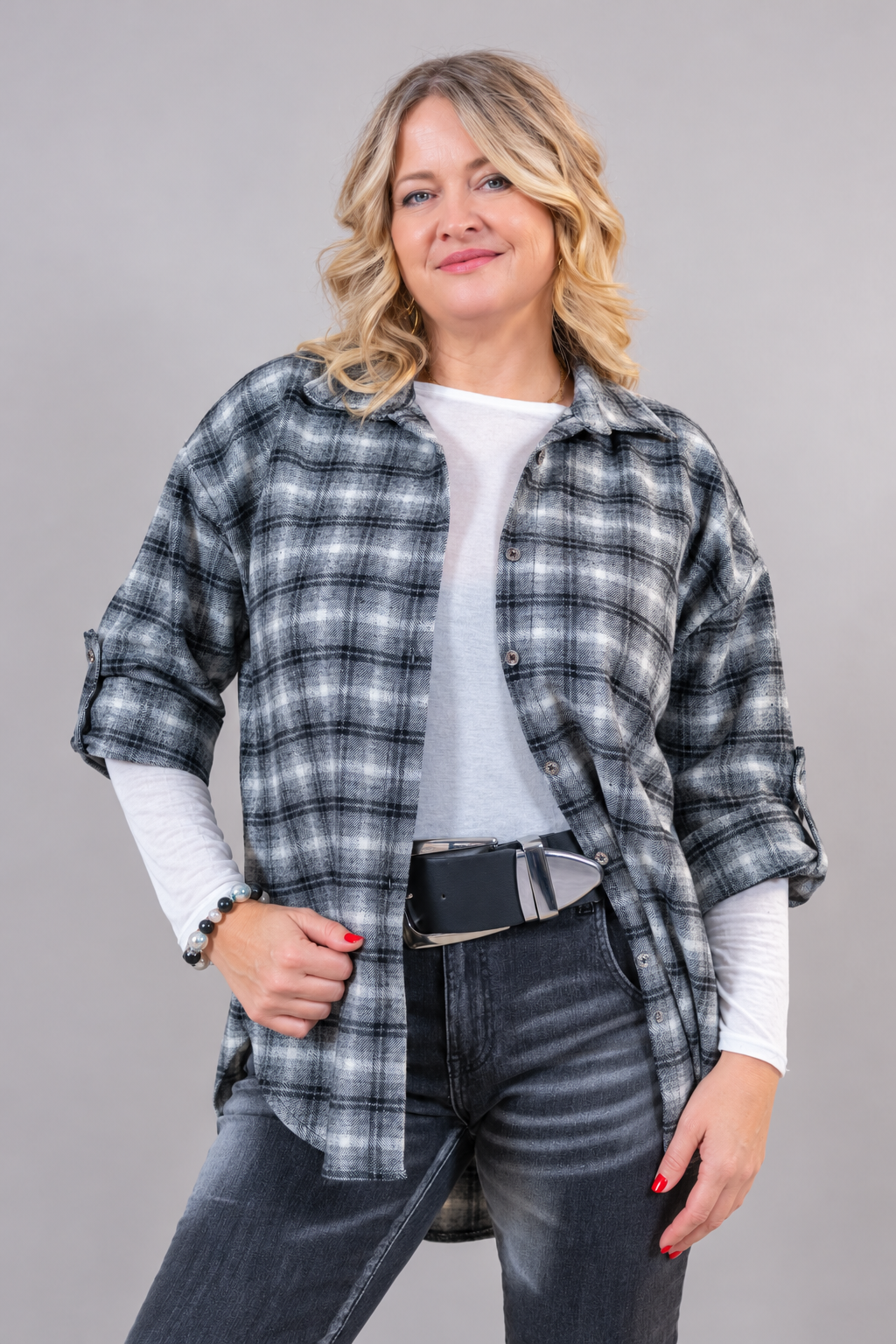 Leichtes Langarmshirt, weiß