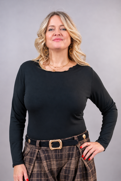 Langarmshirt, schwarz