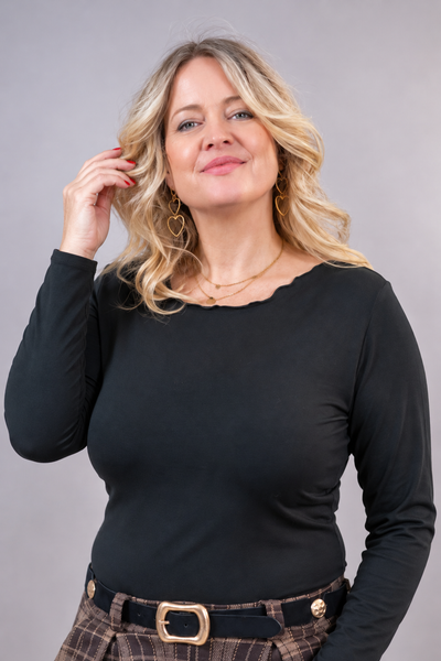 Langarmshirt, schwarz