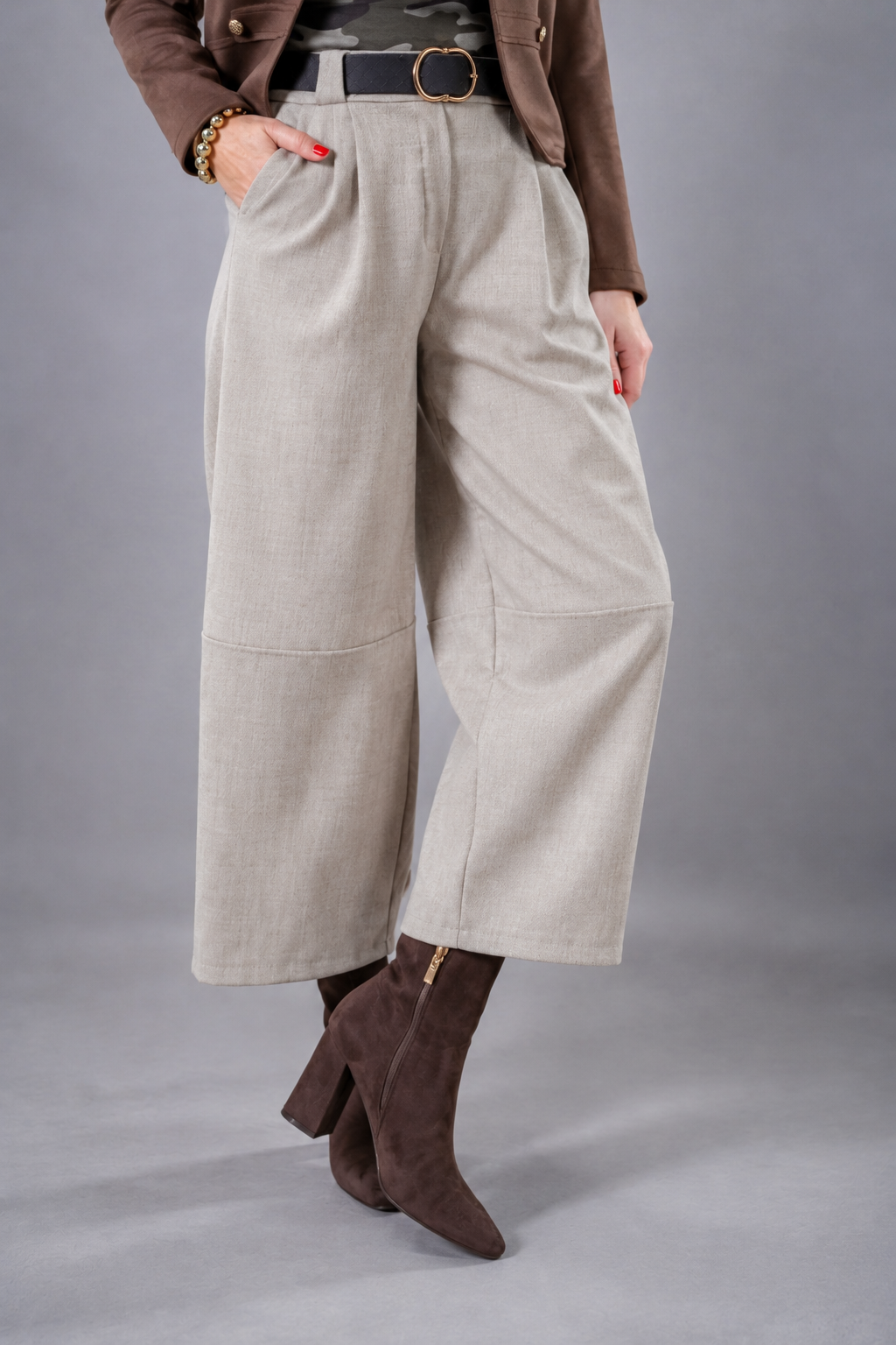 Culotte Wide Leg, beige