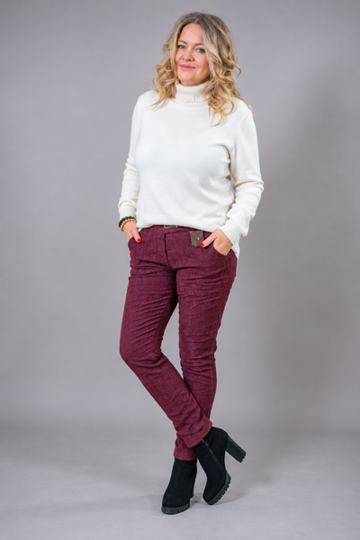 Strickpullover mit Rollkragen, creme