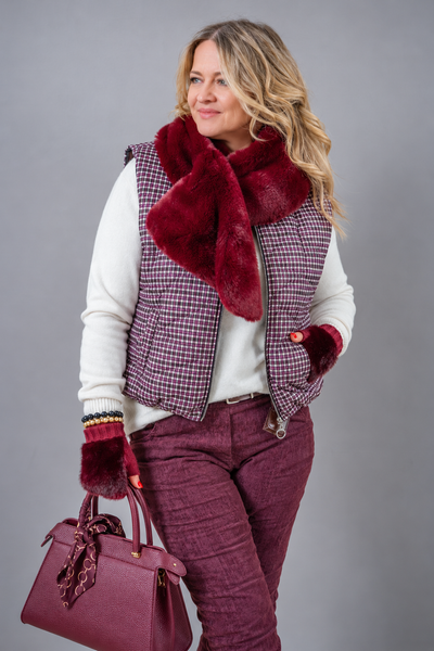 City Chic Handtasche mit Schmucktuch, burgundy