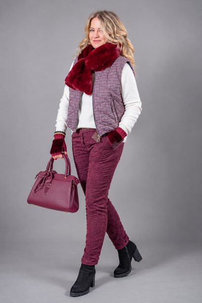 City Chic Handtasche mit Schmucktuch, burgundy