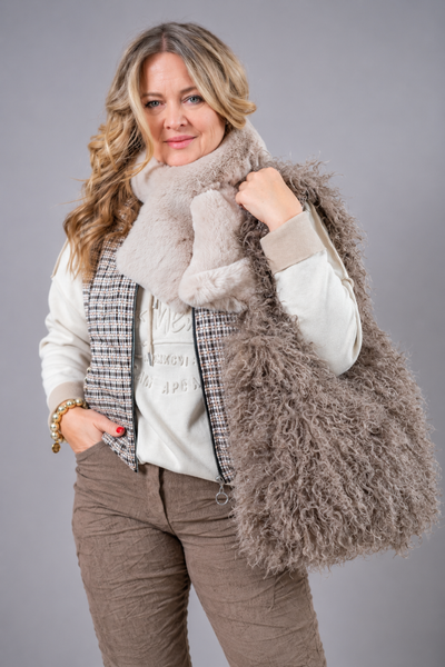 Kuschliger Webpelzschal "Furry", beige