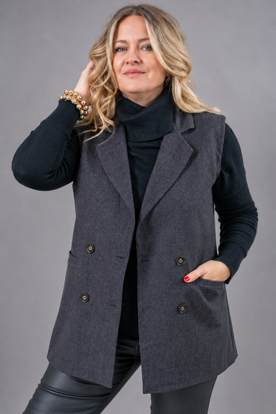 Strickpullover mit Rollkragen, schwarz