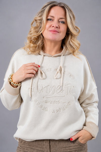 Kapuzenpullover "authentic", creme/beige