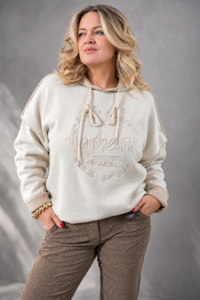 Kapuzenpullover "authentic", creme/beige