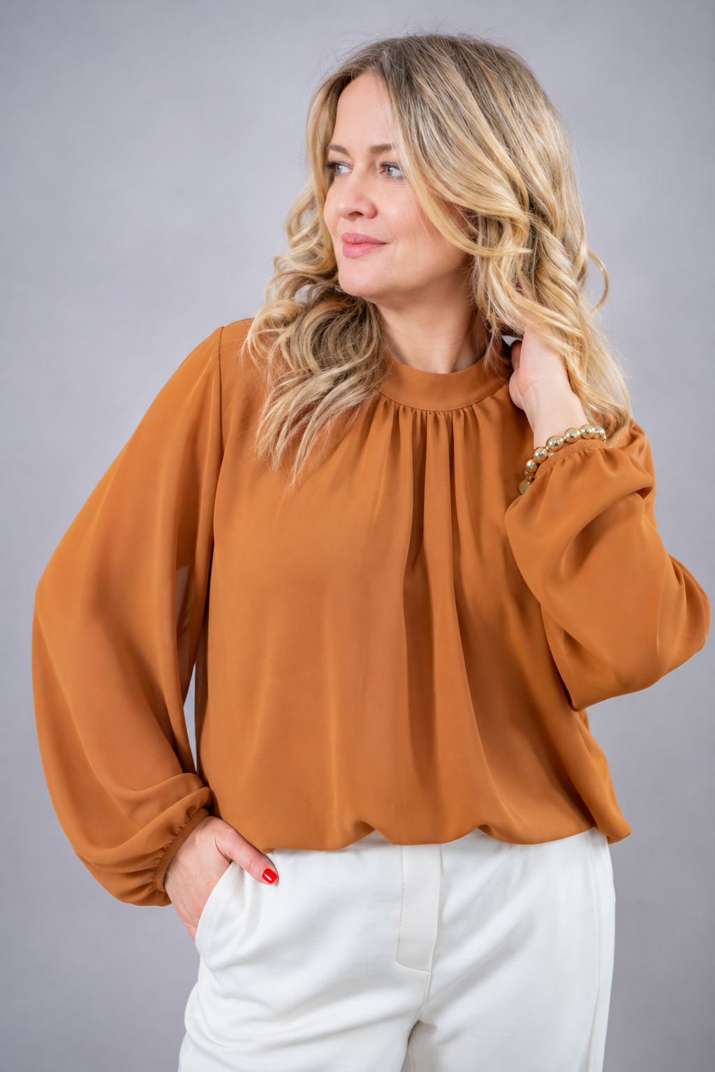 Bluse, rostbraun