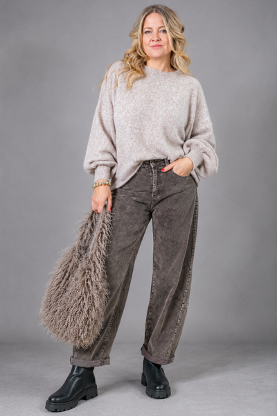 Kuscheliger Strickpullover, taupe