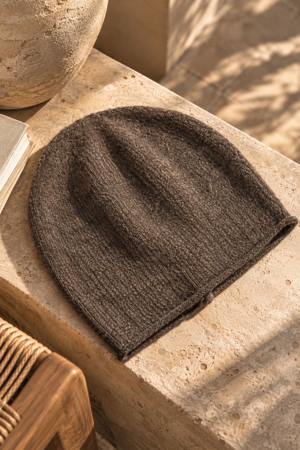 Soft Beanie Mütze Dunkelbraun