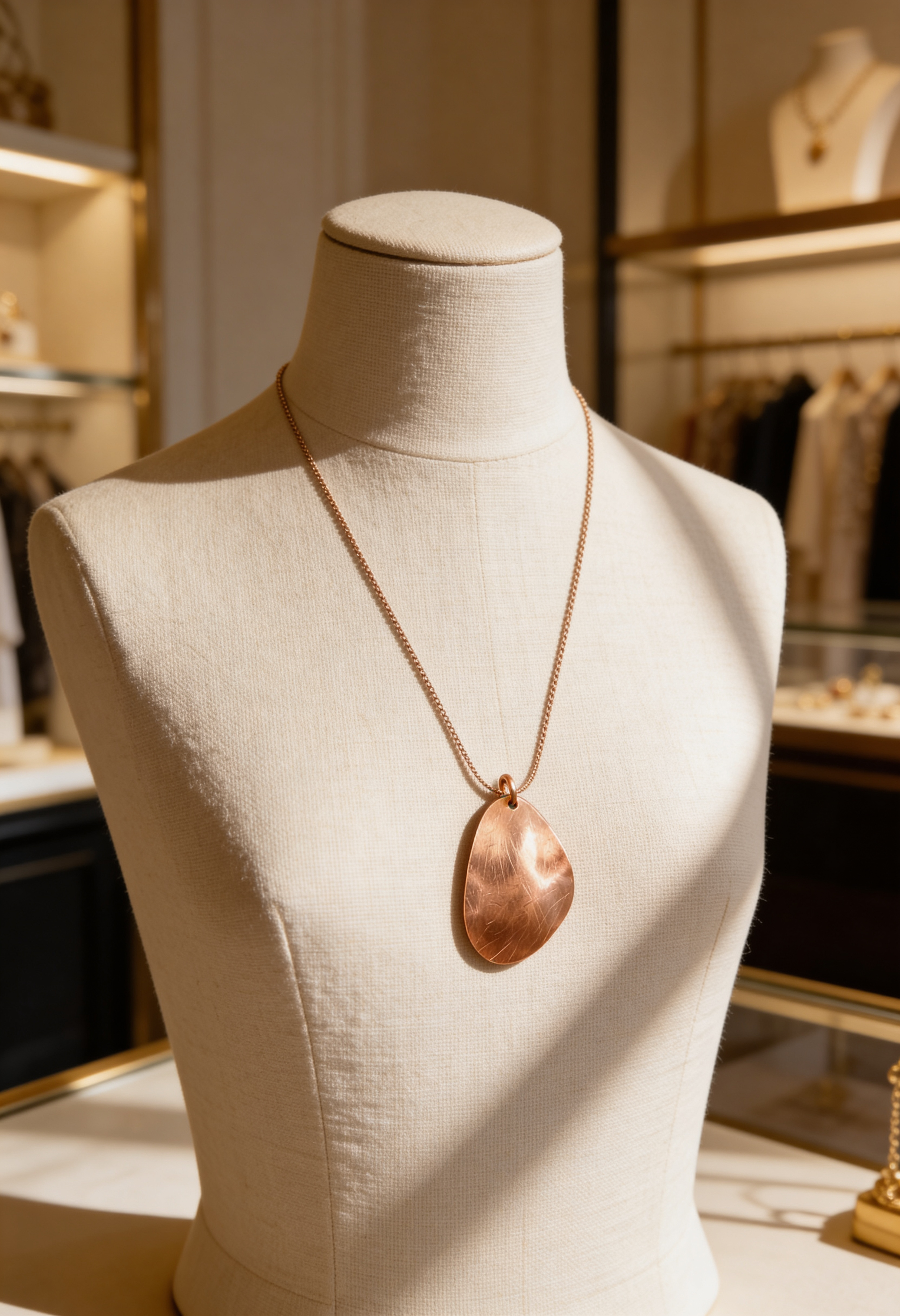 Elegante Halskette mit Blatt-Anhänger, roségold