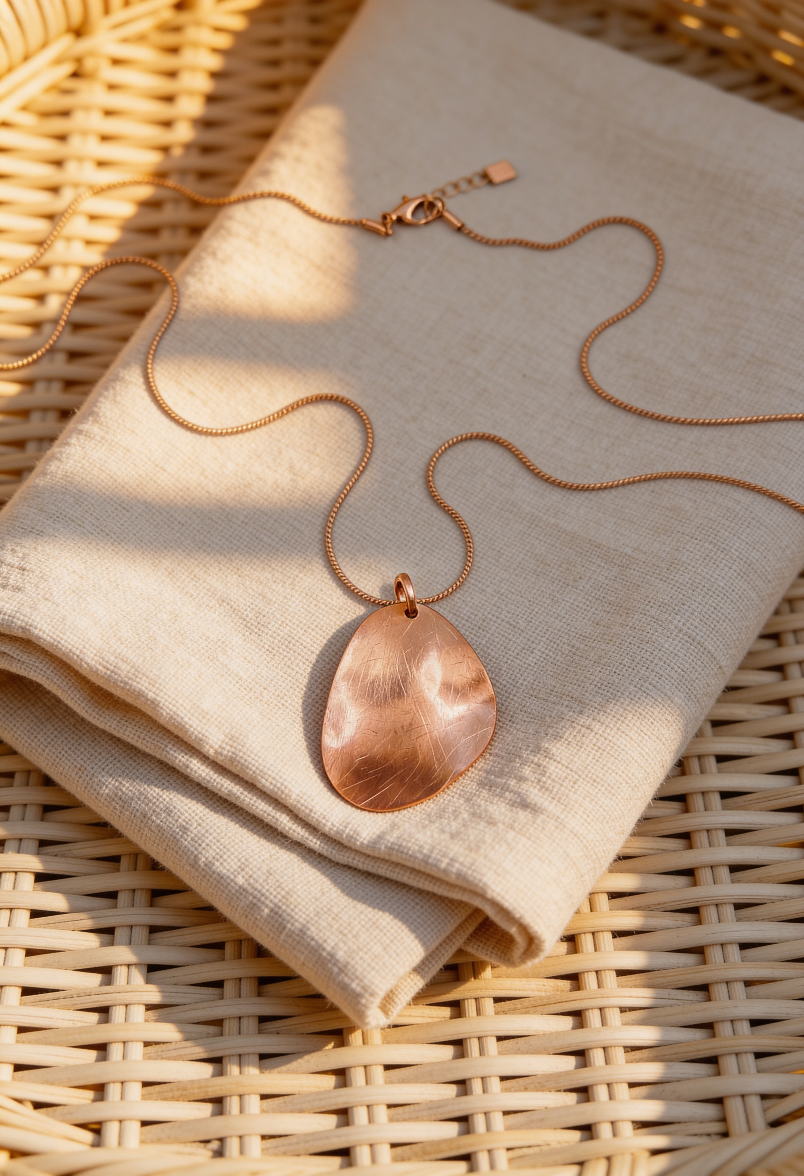 Elegante Halskette mit Blatt-Anhänger, roségold
