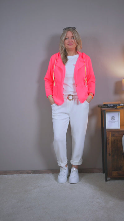Stylischer Blazer mit Kapuze, neonpink