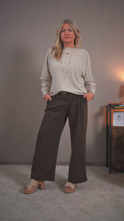 Weiche Stretchhose, schokobraun