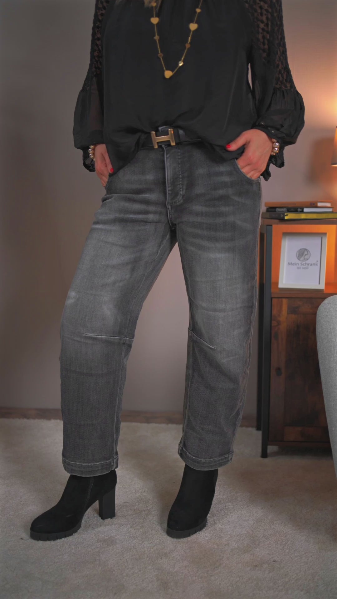 Ballon Jeans, schwarz